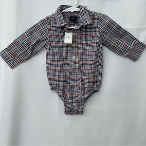 NWT GAP Multicolor Plaid Baby Bodysuit 6-12M
